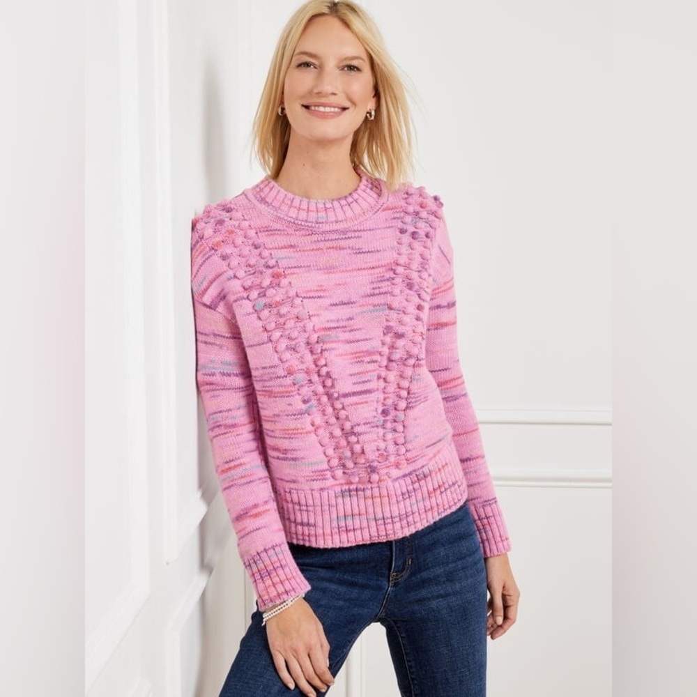 Talbots CHEVRON STITCH SWEATER - SPACE DYE size XS